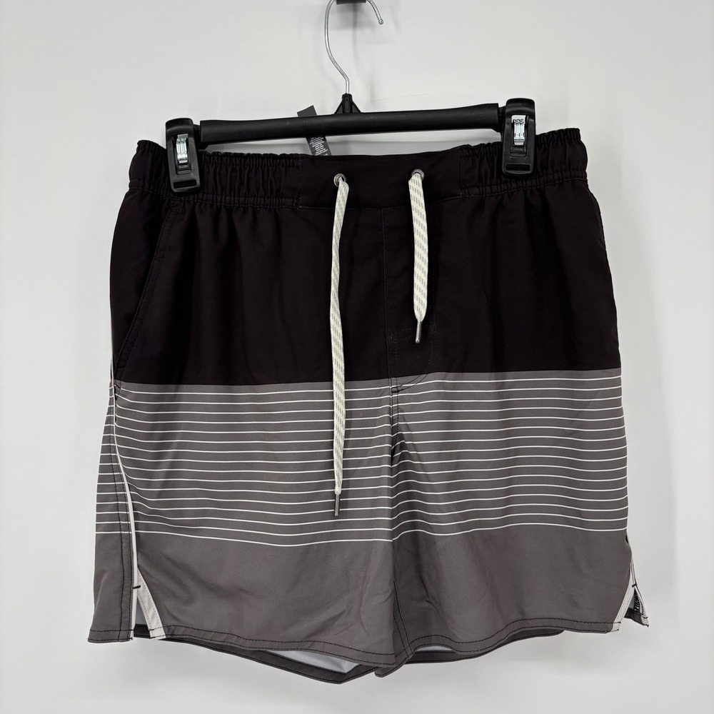 Vuori Trail Shorts 2.0 Mens Small Brown Gray Striped V341 Performance 6" Inseam